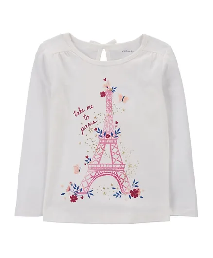 Carter's Eiffel Tower Jersey Tee - White